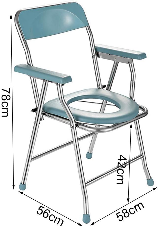 Commode Chair Bathroom Safety Frame Toilet Seat Shower Chair Folding Bedside Potty Chair for Elderly Seniors Disabled W1178