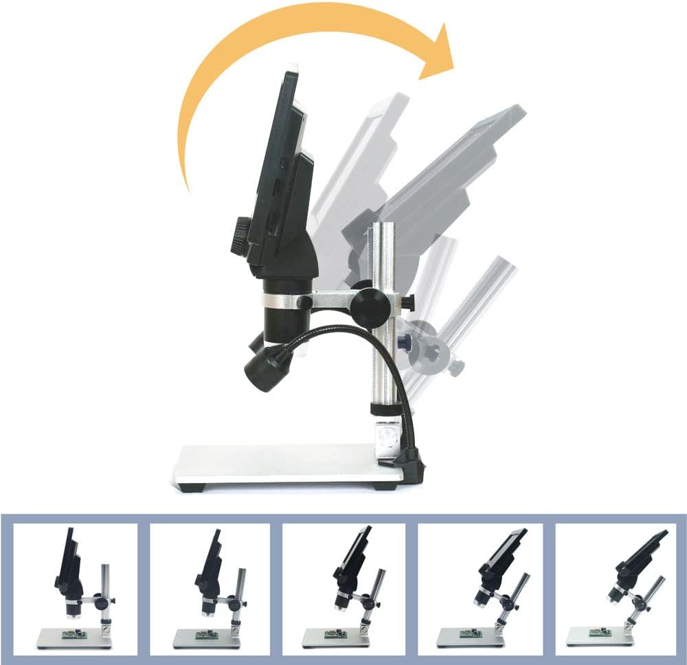 7 Inch Digital Microscope 1200X with Aluminum Alloy Stand and Fill Lights T90184