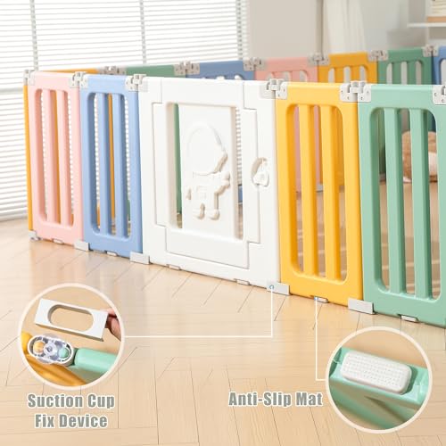 Foldable Baby Play Pen with Extra Large Panels - Grey Q80617