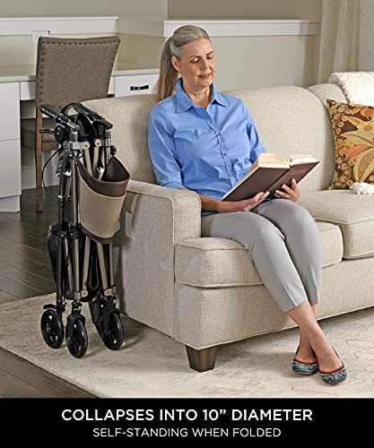 Foldable 4-Wheel Rolling Walker with Seat for Adults and Seniors Q20055