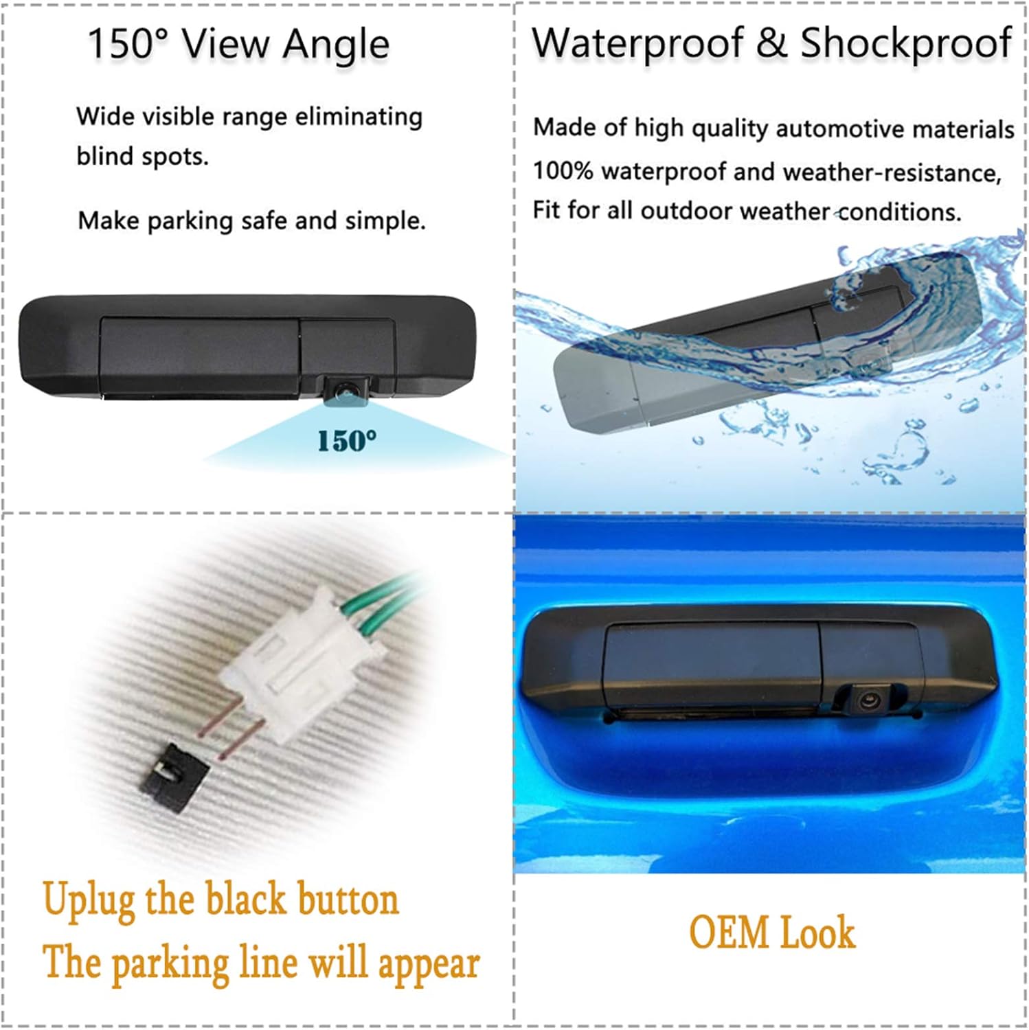 Tailgate Handle Backup Camera with 4.3" LCD Mirror Monitor for Toyota Tacoma 2005-2014 Z817