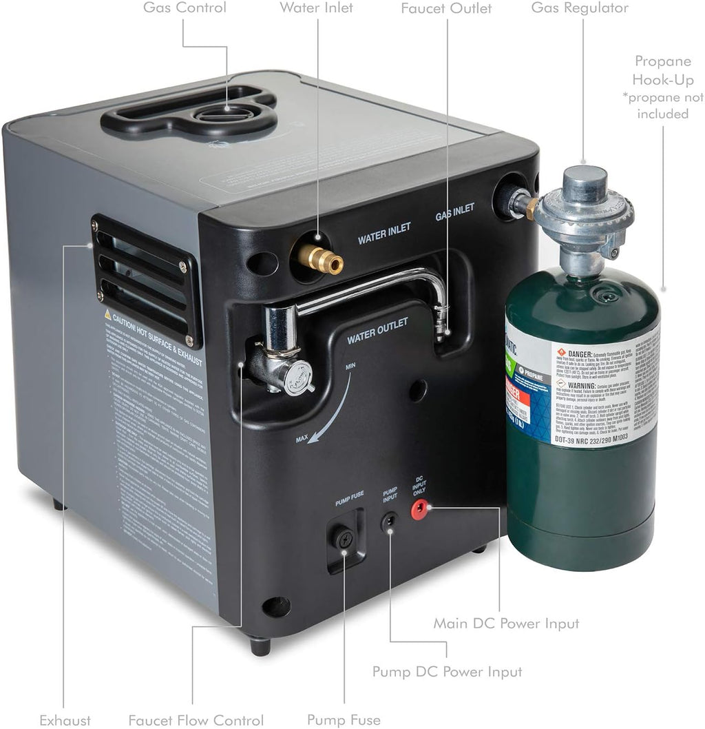 Portable Propane Water Heater & Shower Pump with LCD Display O696563