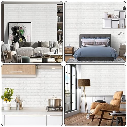 Brick Wall Panels 20 Pack, Peel and Stick 3D Wallpaper, Self Adhesive Waterproof Foam for Living Room, Bedroom, Kitchen O117739