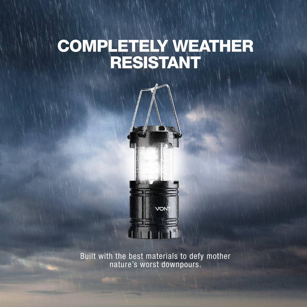 8 Pack LED Camping Lantern, Collapsible, Batteries Included O351