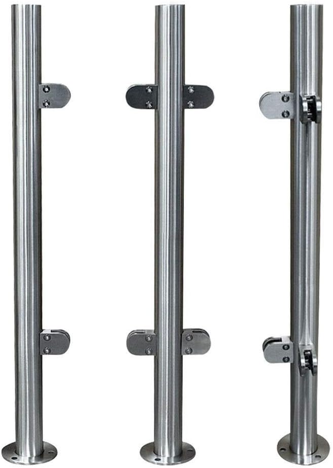 110cm Glass Balustrade Railing Post Stainless Steel Handrail Garden Fencing, Pack of 2 S89003
