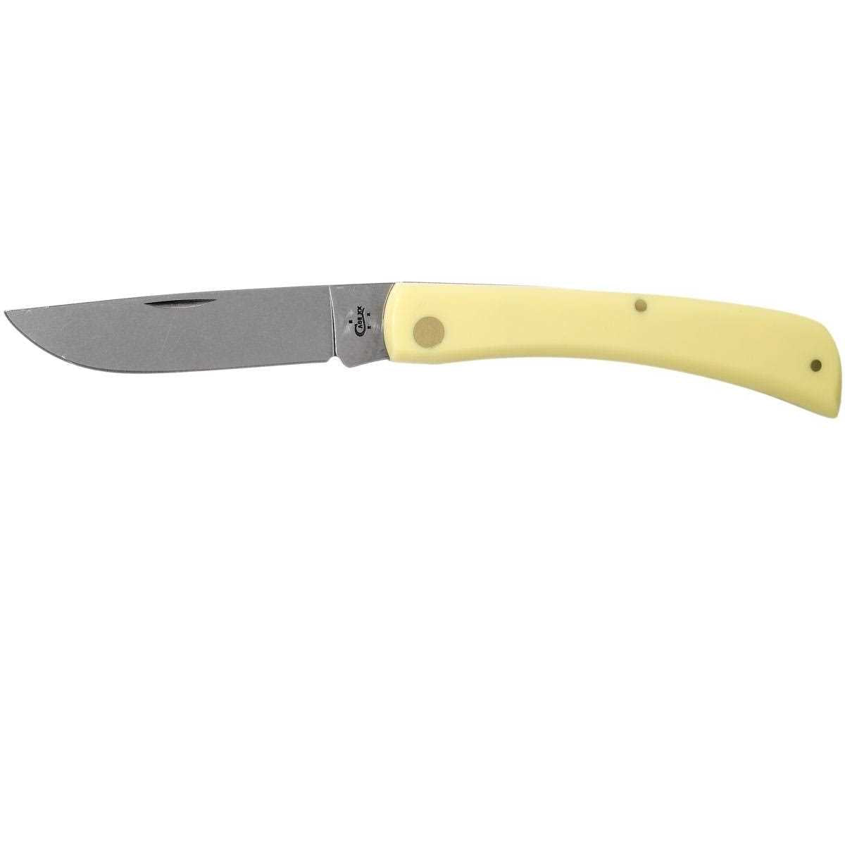 Yellow Delrin Handle CV Steel Pocket Knife I738