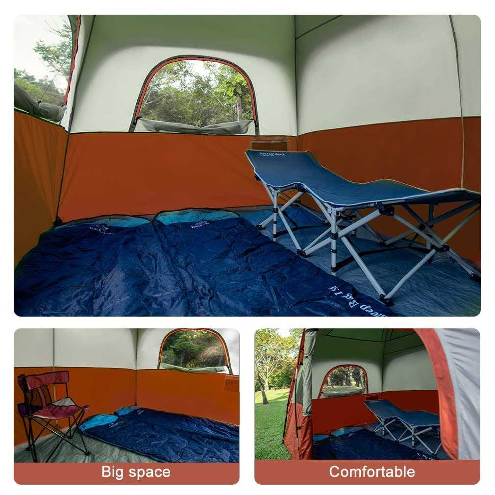 6-Person Camping Tent Waterproof Windproof with Top Rainfly K9467