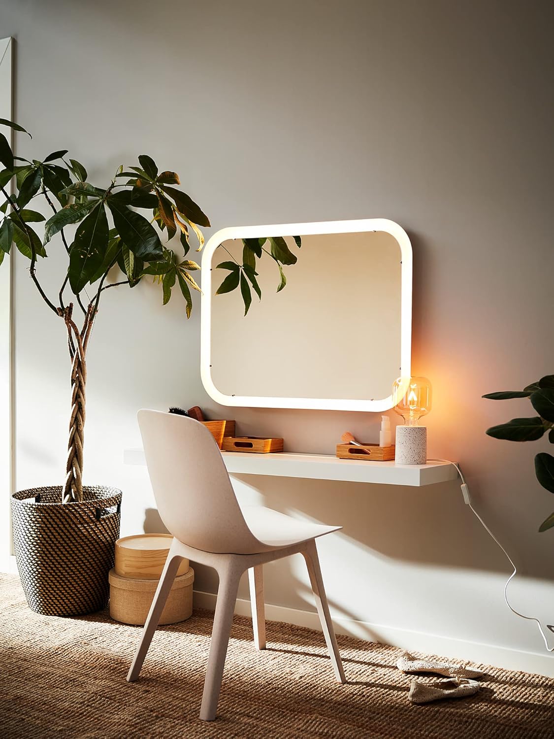 Wall shelf white 26x110 cm with concealed mounting hardware D675577