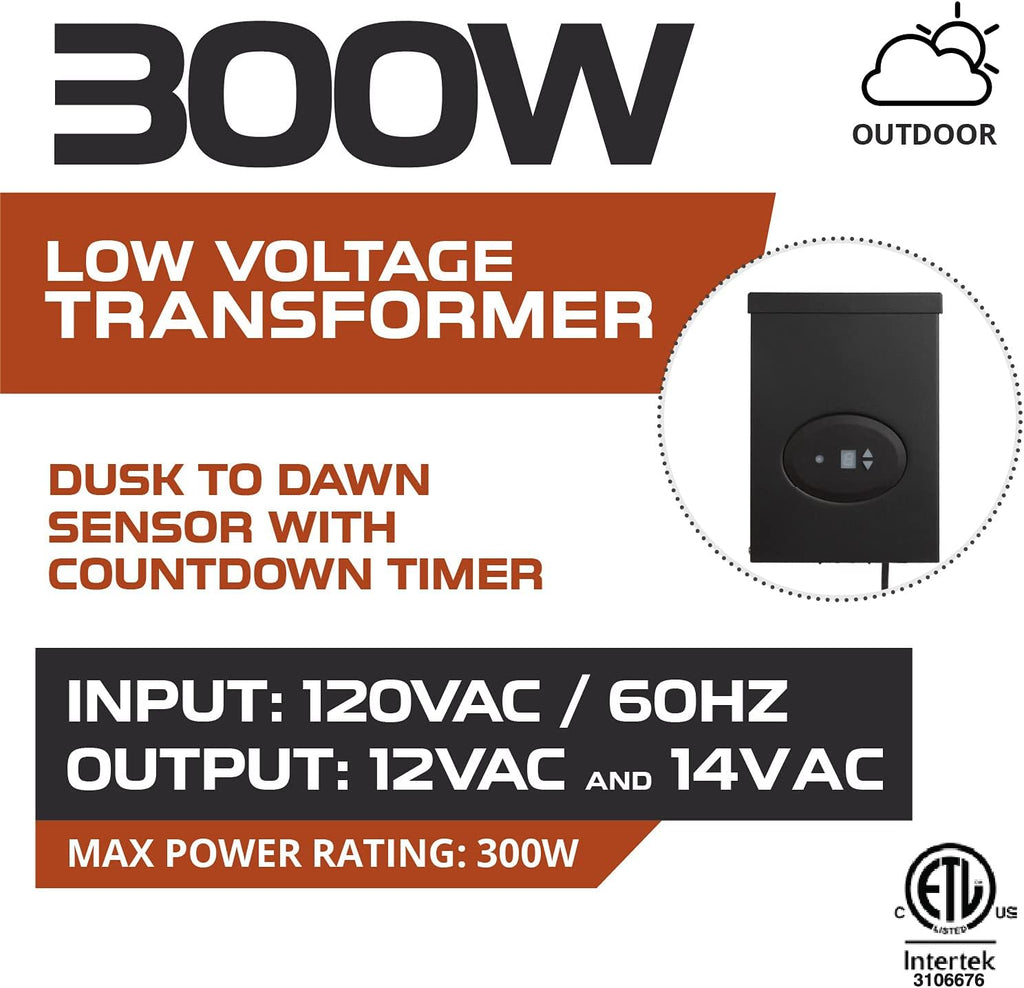 200W Low Voltage Landscape Lighting Transformer with Timer P268996