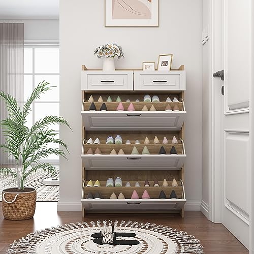Shoe Cabinet with 3 Flip Drawers for Entryway F85048