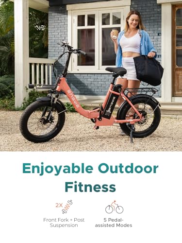 Electric Bike for Adults, 20" Fat Tire, 52V 13Ah Removable Battery, 7-Speed G730260