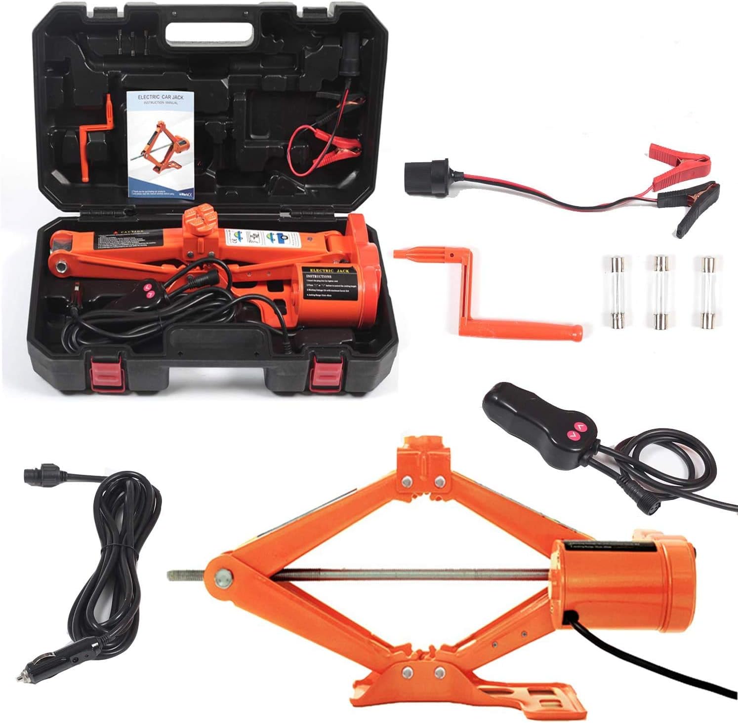 Electric Car Floor Jack 3 Ton 12V Scissor Lift for Sedans SUV with Remote Y242435
