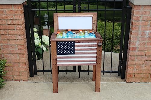 Outdoor Beverage Cooler with Folding Side Tables, 87 Quart U937