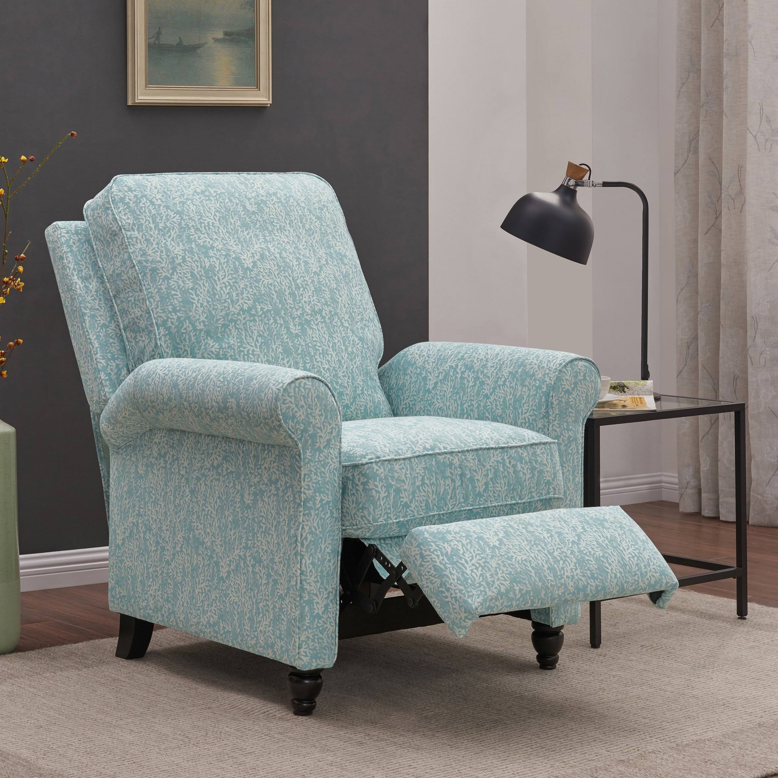 Push Back Recliner Chair in Warm Multi Floral Z8766
