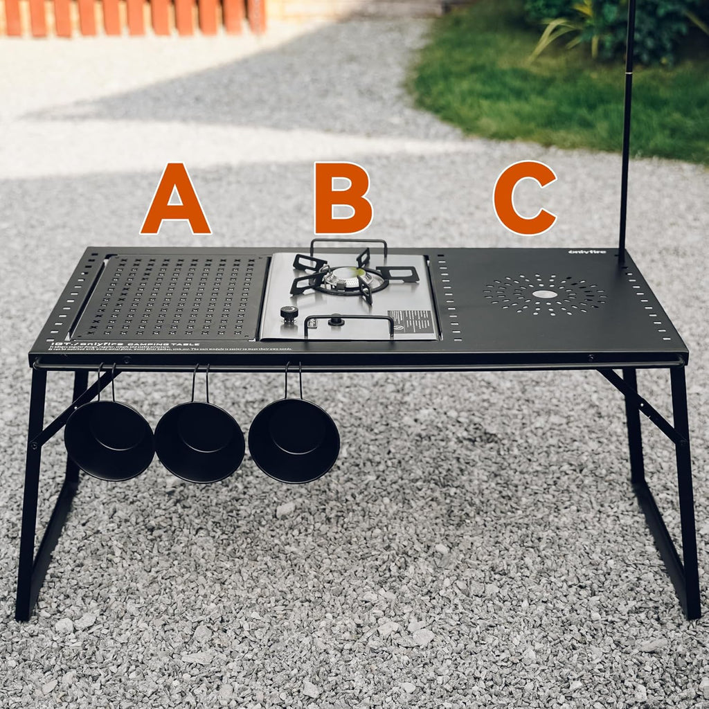Folding Camping Table with Gas Stove and Carrying Case S422