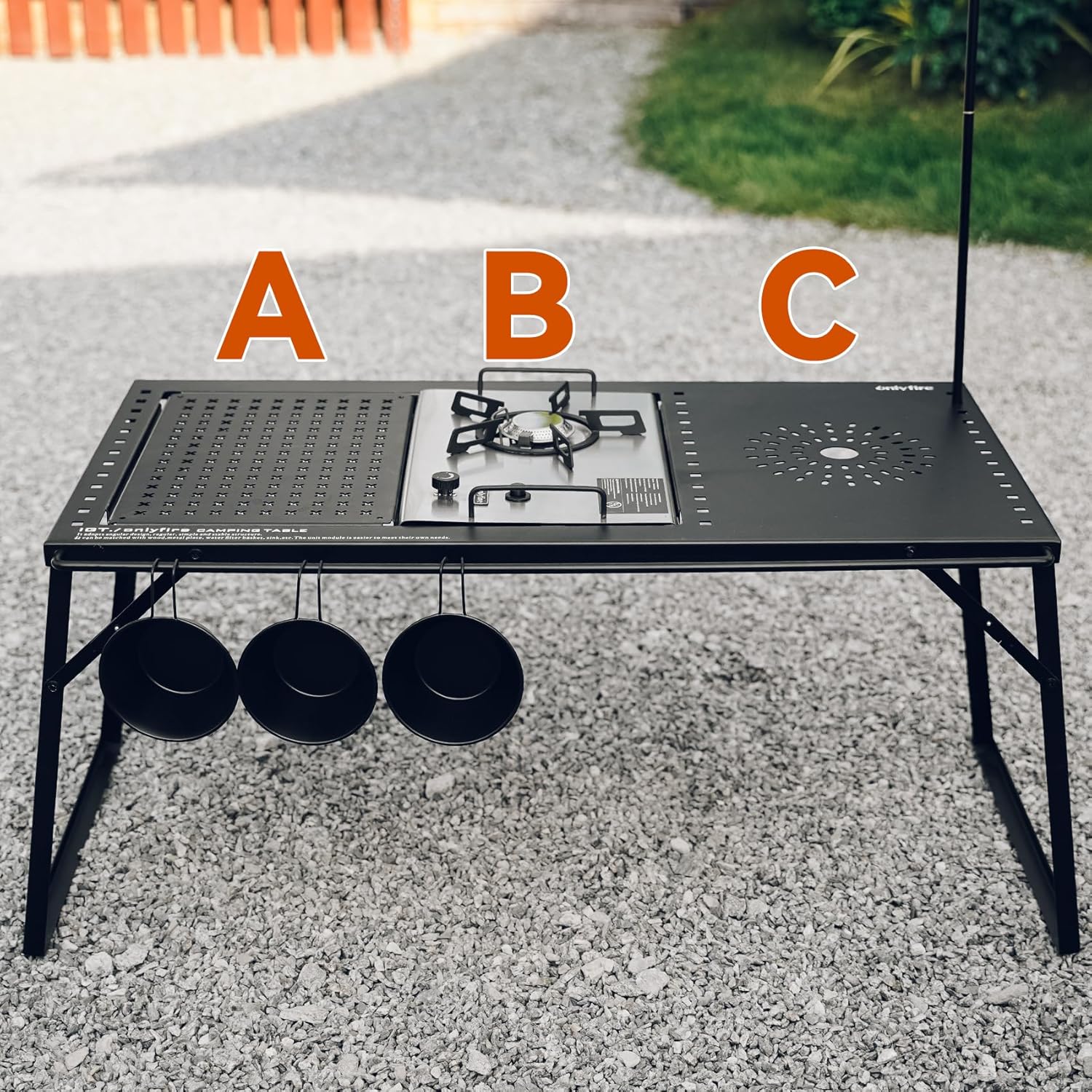 Folding Camping Table with Gas Stove and Carrying Case S422