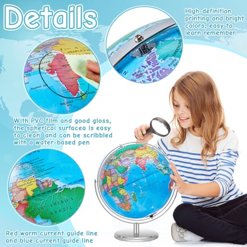 Illuminated World Globe with Stand for Kids Interactive Learning V50598