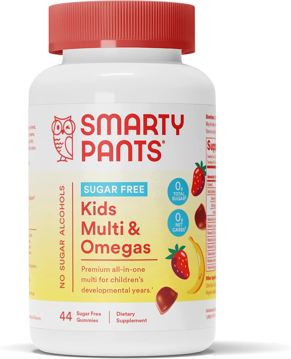 Sugar Free Kids Multivitamin Gummies with Omega 3, Vitamin D3, C and Fiber J142014