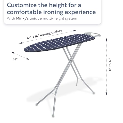 Freestanding Full Size Ironing Board with Iron Rest, 43 x 14 Inch Surface W850635