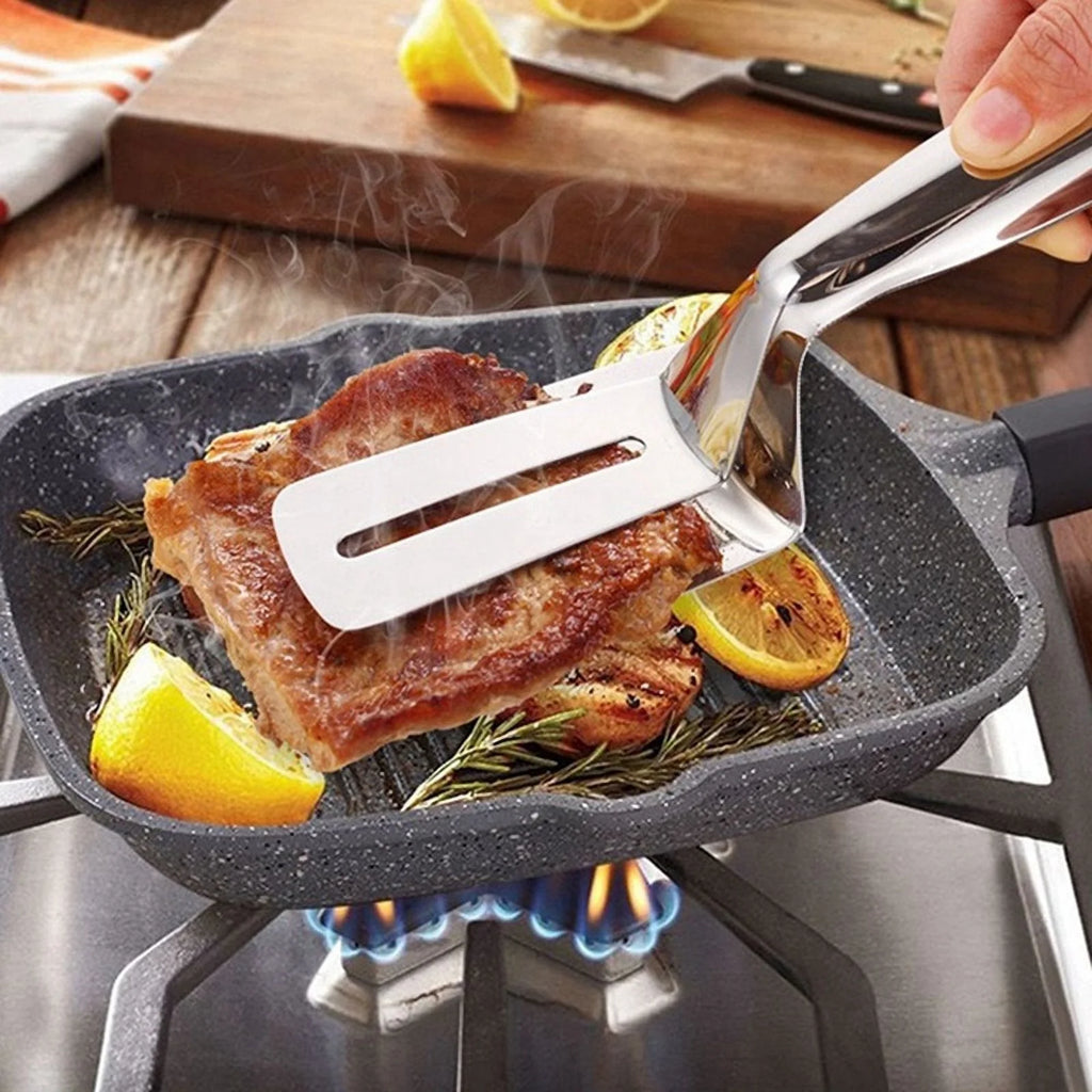 Stainless Steel Double-Sided Spatula Clip for Kitchen and Grill V1486