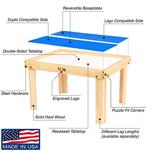 Kids Play Table Set with 2 Detachable Two-Sided Baseplates E466783