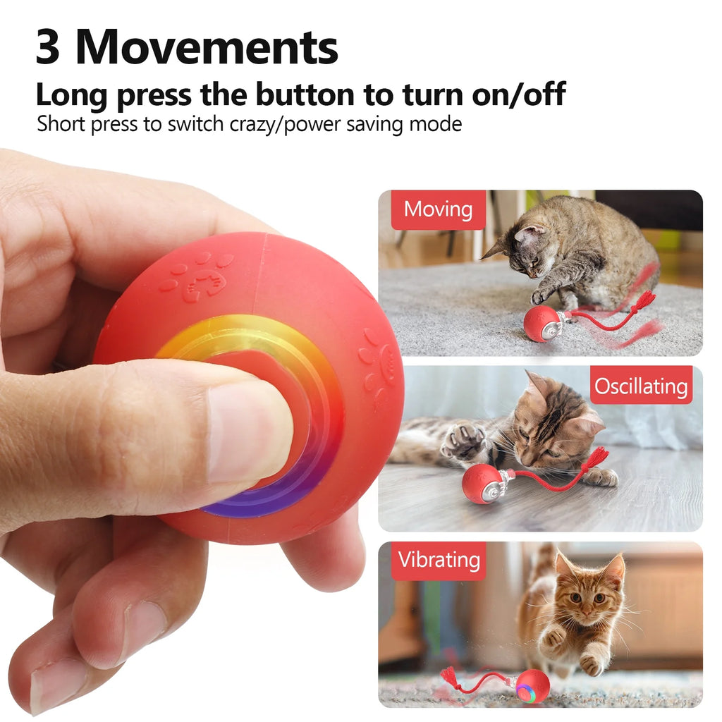 Interactive Cat Toy with Motion-Activated Rolling Ball and Chirping Sounds Z41559