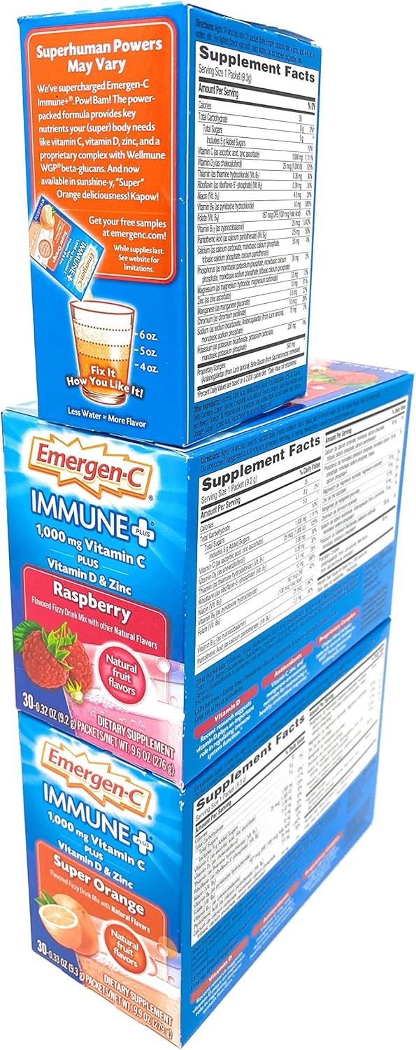 Dietary Supplement Fizzy Drink Mix Powder, Super Orange and Raspberry B964