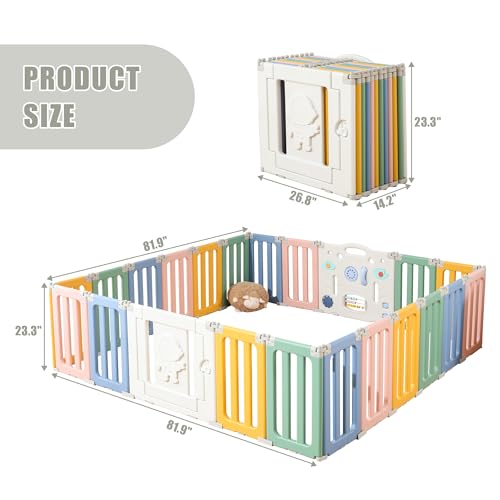 Foldable Baby Play Pen with Extra Large Panels - Grey Q80617