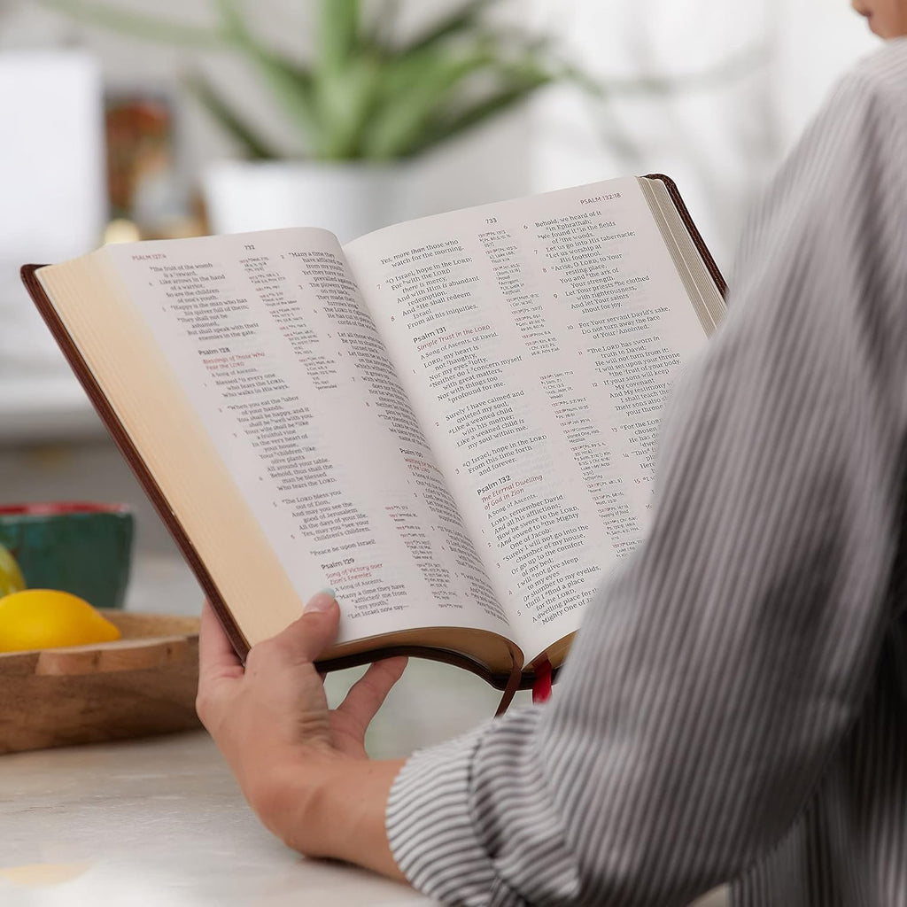 Reference Bible, Center-Column, Premium Goatskin Leather, Black, Red Letter Q11760