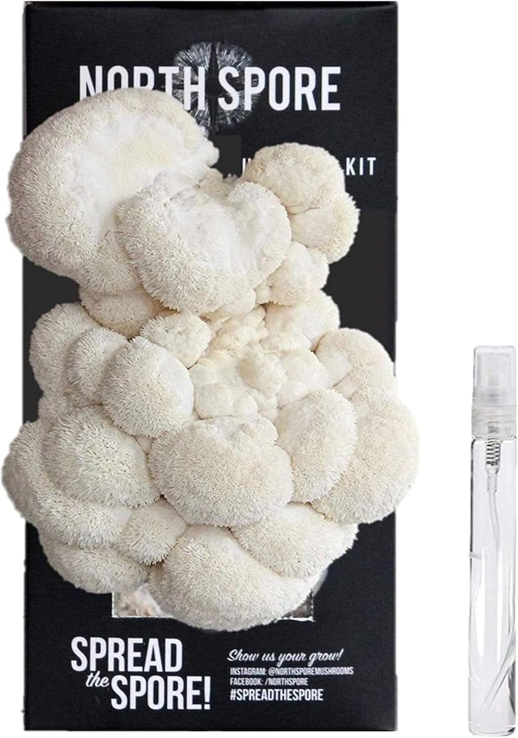 North Spore Organic Lion's Mane Mushroom Spray & Grow Kit (4 lbs) | USDA Certified Organic, Non-GMO, Beginner Friendly & Easy to Use | Grow Your Mushrooms at Home | Handmade in Maine, USA
