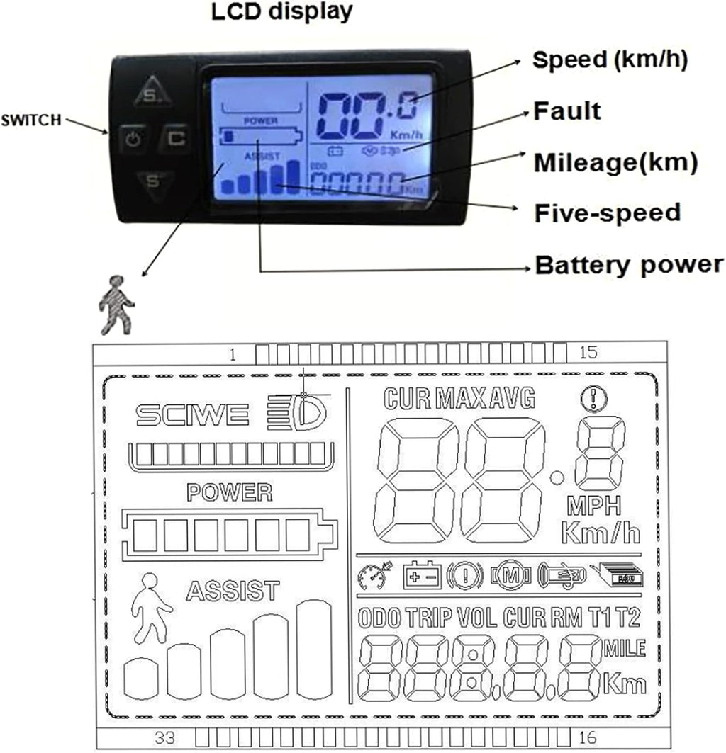 26" 48V 1500W Rear Wheel Electric Bike Conversion Kit with LCD Display A3213