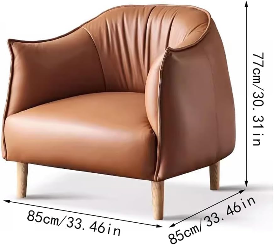 Leather Sofa for Living Room Modern Minimalist Solid Wood J593625