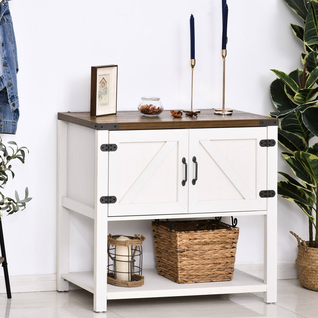 2-Door Freestanding Storage Cabinet with Bottom Shelf, White A85495