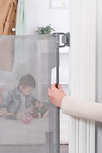 Extra Wide Retractable Baby Gate for Stairway and Hallway, White G3986