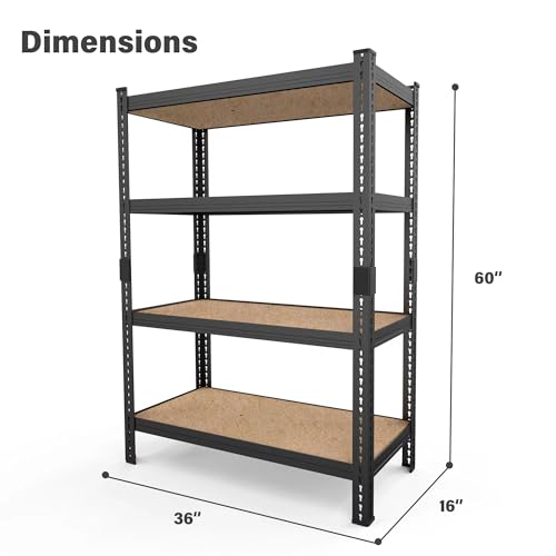 4 Tier Adjustable Heavy Duty Metal Storage Shelving Unit J356