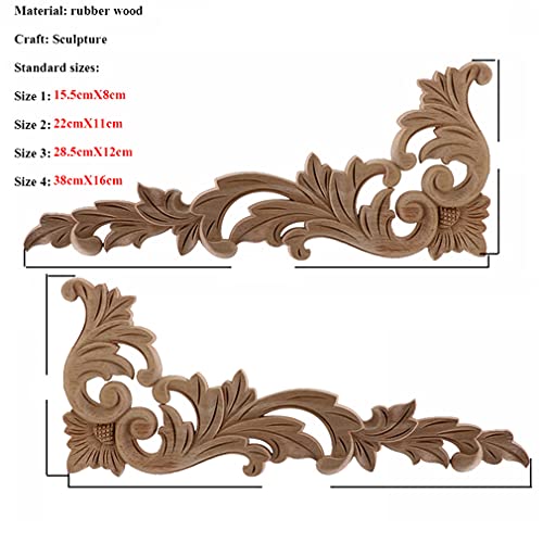 Wooden Floral Carved Figurines Wall Decor 10x55cm I458
