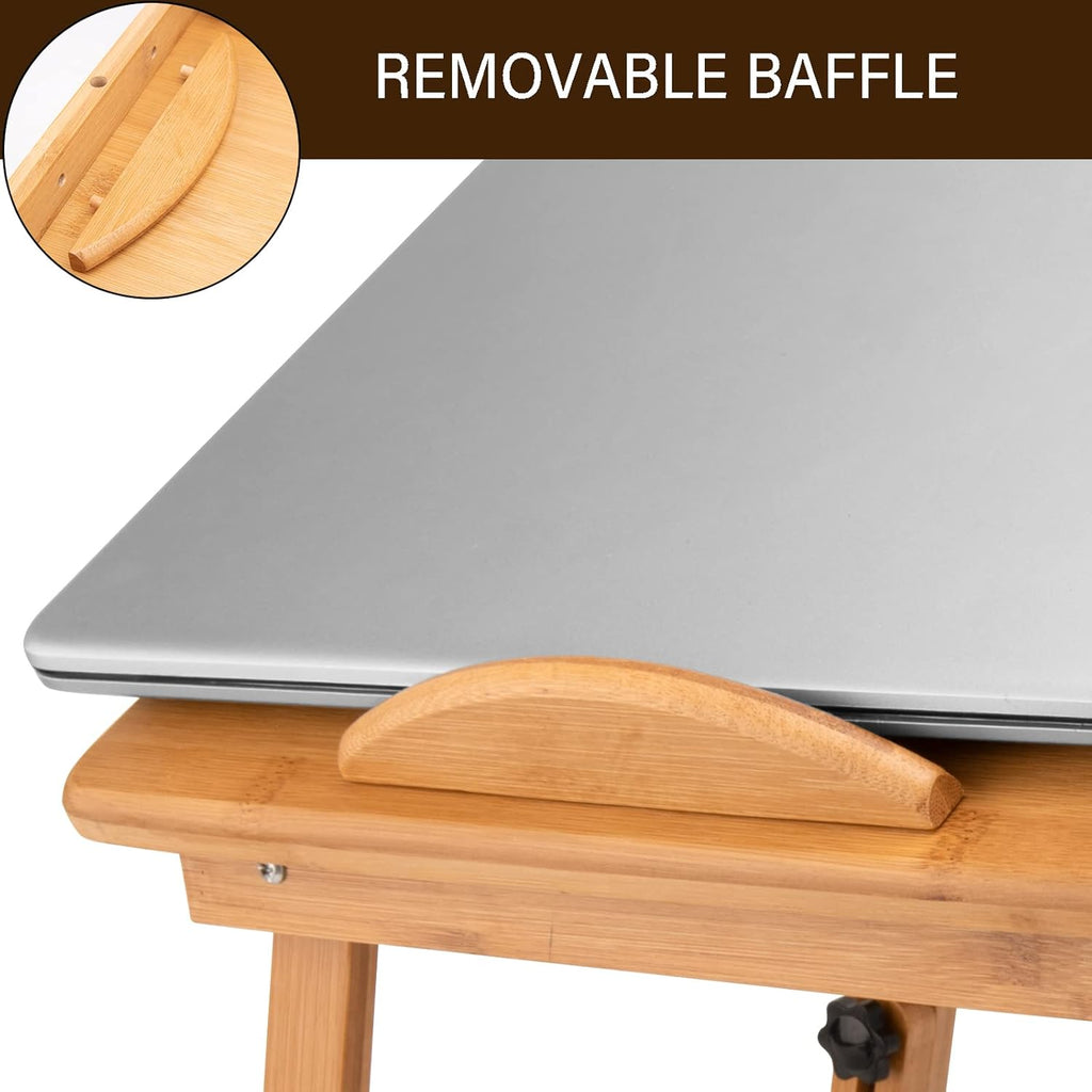 Adjustable Bamboo Laptop Desk Bed Tray N138738