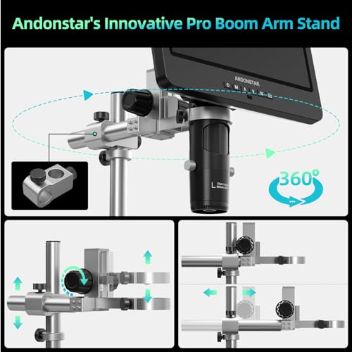 7" HDMI Digital Microscope for Electronics Repair with 3 Lens, 2160P Video Record G72550
