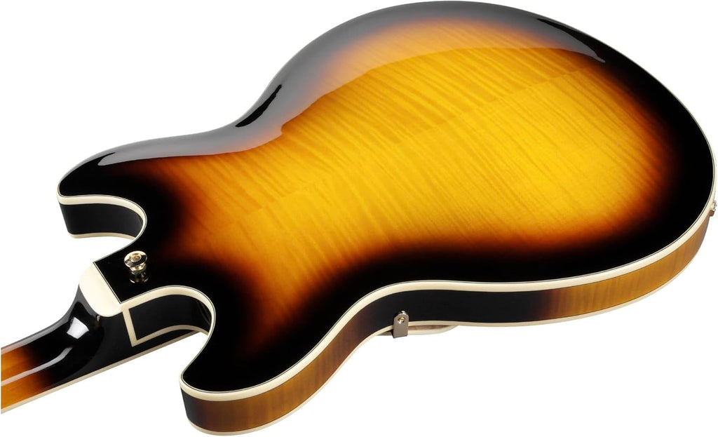 Semi-Hollow Electric Guitar Antique Yellow Sunburst E628