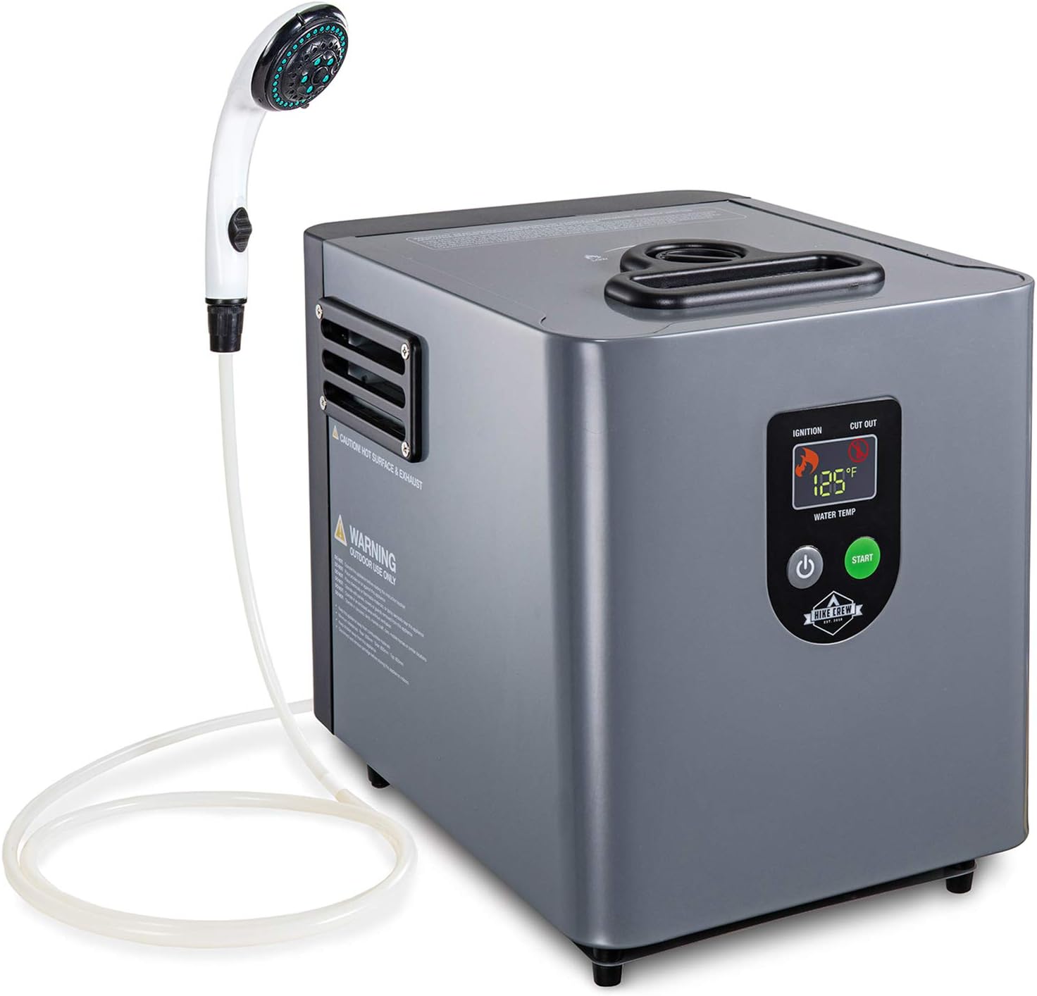Hike Crew Portable Propane Water Heater & Shower Pump &ndash; Compact Outdoor Cleaning & Showering System w/LCD & Auto Safety Shutoff for Instant Hot Water While Camping, Hiking &ndash; Carry Case Included