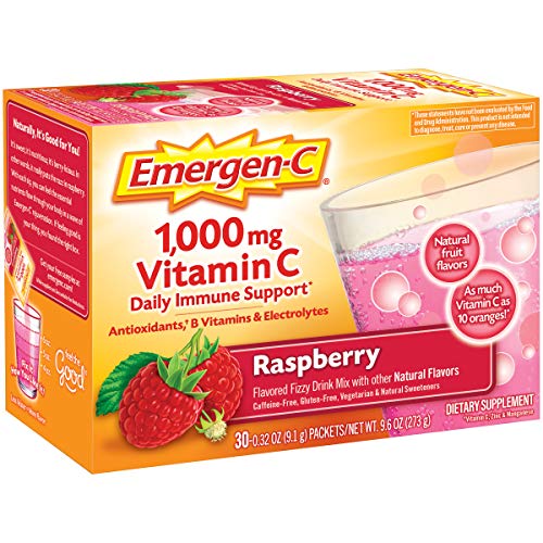 Dietary Supplement Fizzy Drink Mix with Vitamin C, Raspberry Flavor, 30 Count S888