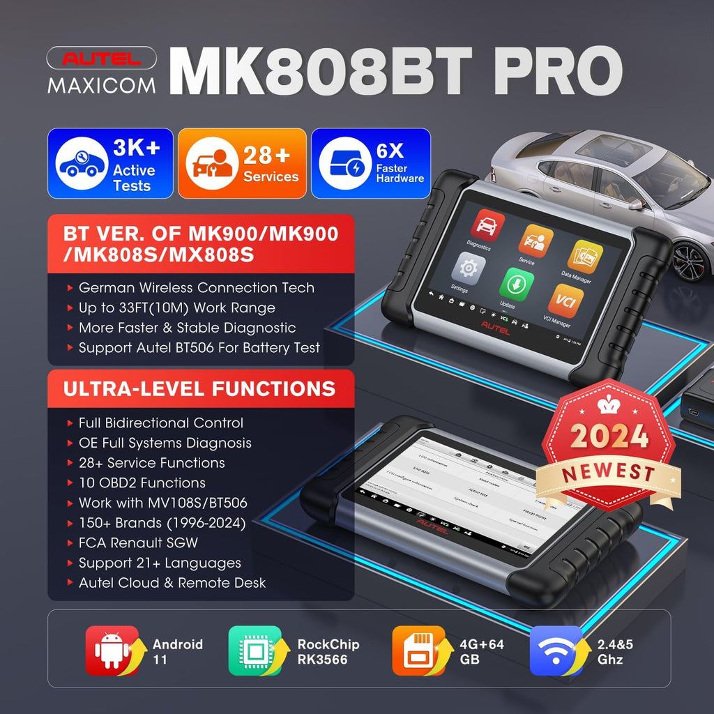 Autel MaxiCOM MK808BT PRO Bidirectional Scan Tool with 28+ Services J766