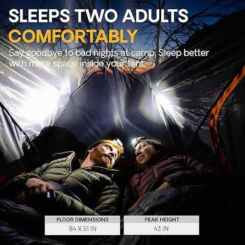 2 Person Backpacking Tent Lightweight 3-Season Freestanding for Camping Hiking G849299