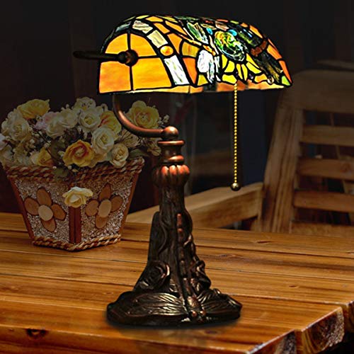 Dragonfly Stained Glass Table Lamp for Living Room Bedside O947974