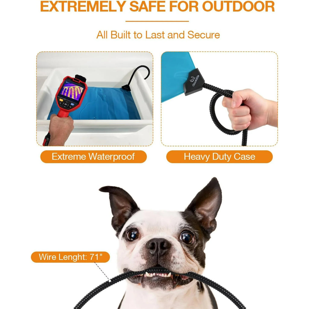 Outdoor Pet Heating Pad for Dogs and Cats, Waterproof Heated Cat Bed with Thermostat J199818