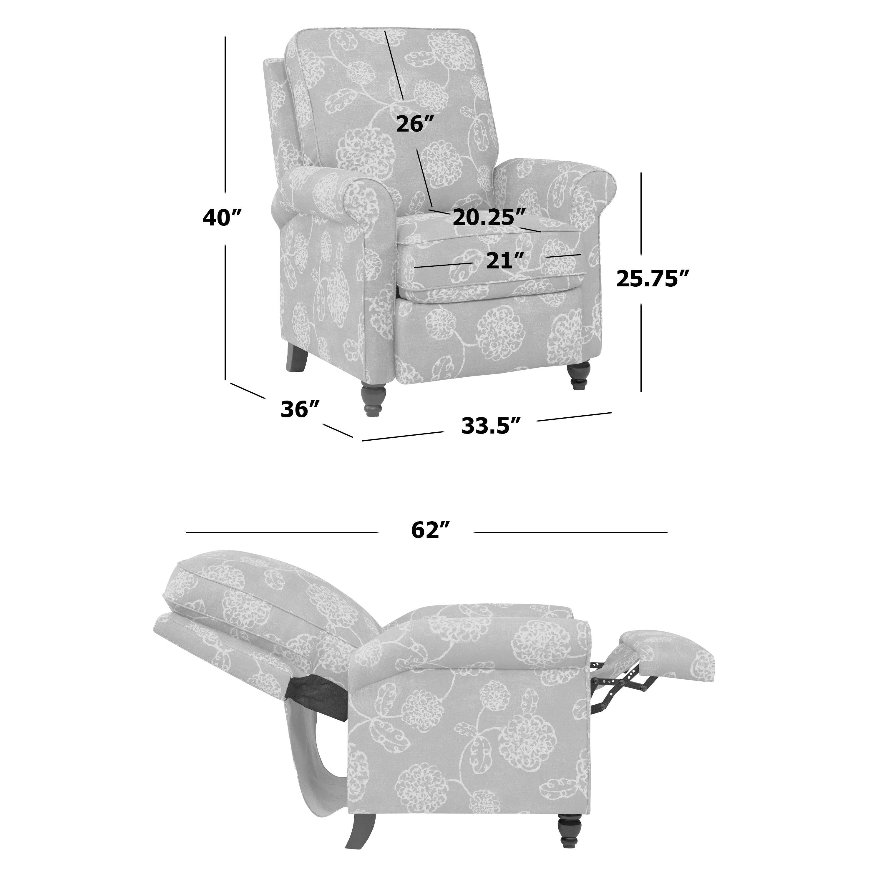 Push Back Recliner Chair in Warm Multi Floral Z8766