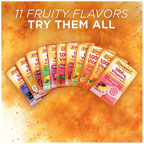 Dietary Supplement Fizzy Drink Mix with Vitamin C, Raspberry Flavor, 30 Count S888