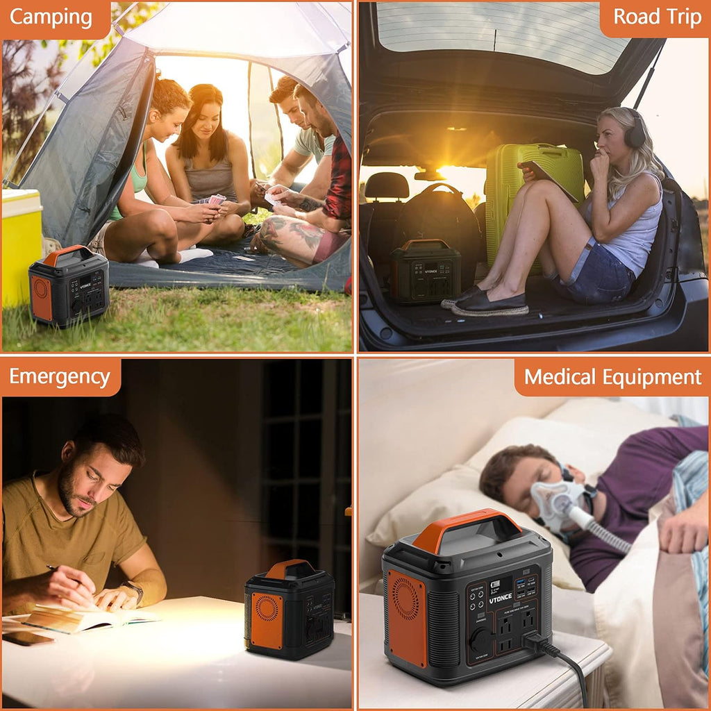 Portable Power Station 300W Solar Generator with AC Outlets and LED Light T45211