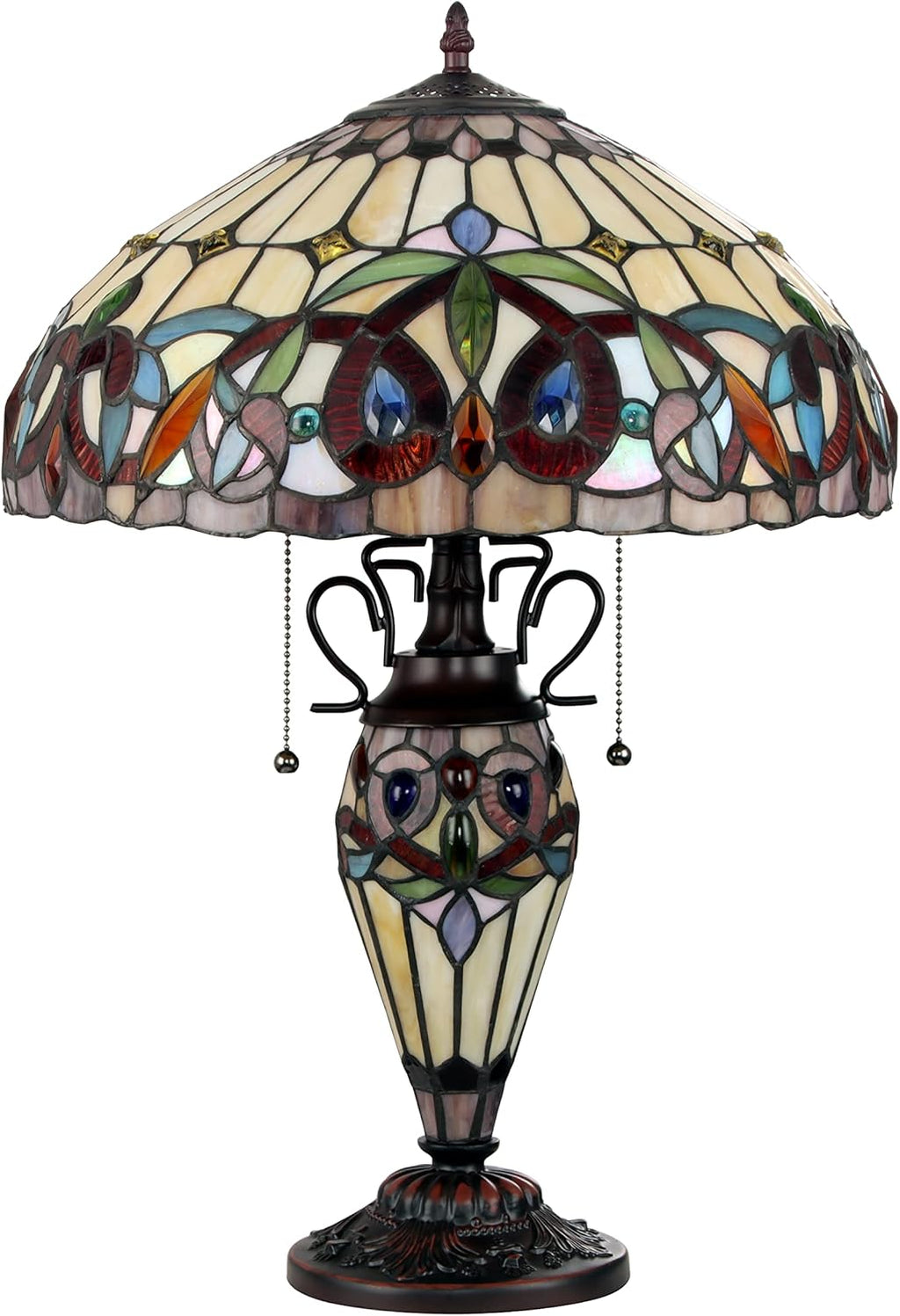 Tiffany-style Dark Bronze 3 Light Table Lamp H5126