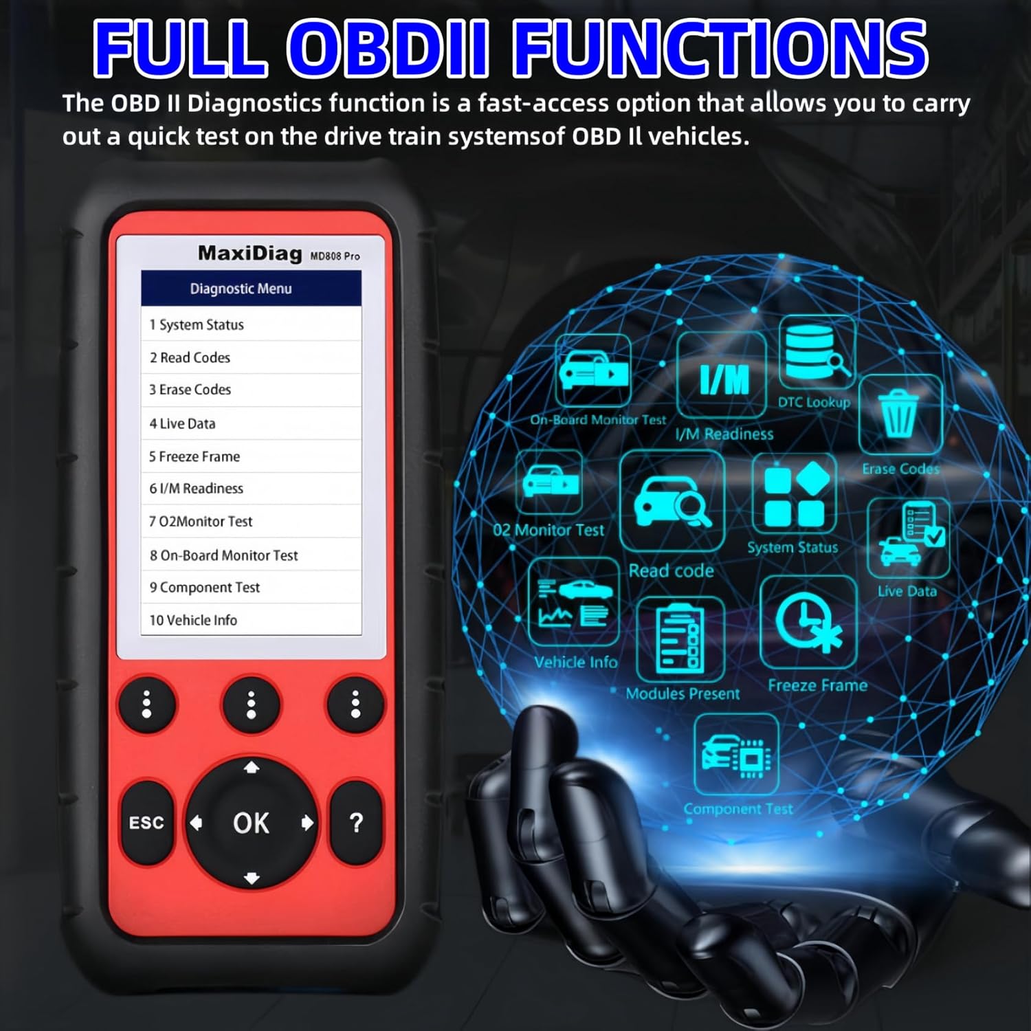 OBD2 Scanner All System Diagnostic Tool with 7 Reset Services S49138